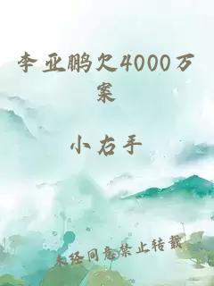 李亚鹏欠4000万案