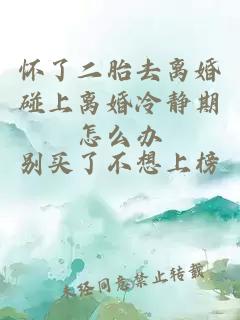 怀了二胎去离婚碰上离婚冷静期怎么办