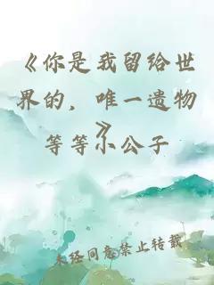 《你是我留给世界的，唯一遗物》